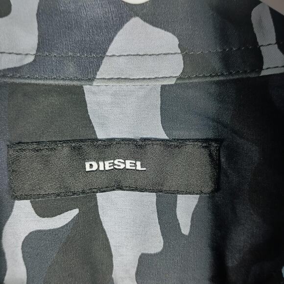 Diesel Shirt Mens Small Camo Patchwork Button Down Long Sleeve Cotton - Picture 3 of 12
